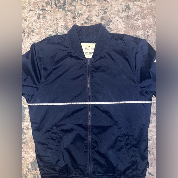 (3/$10) Hollister Men’s Bomber Epic Flex Stretch Navy Logo Jacket - Size S - Picture 8 of 8